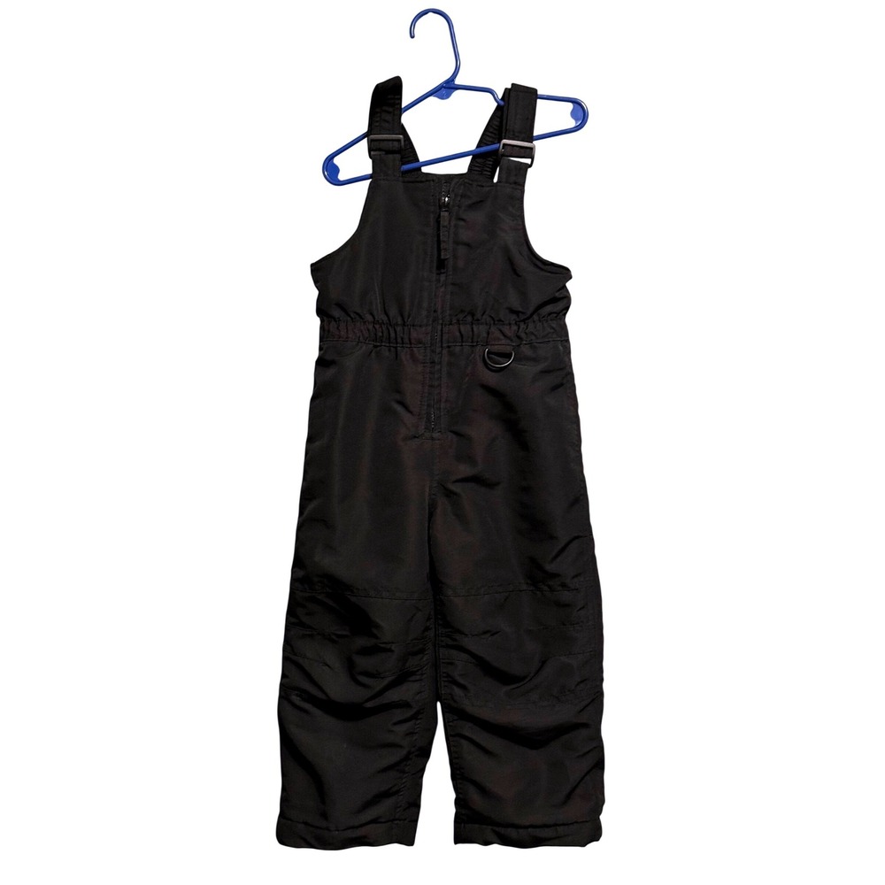 Wonder Girls Black Insulated Snow Bibs Winter Overalls Toddler Size 3T RN 42000
